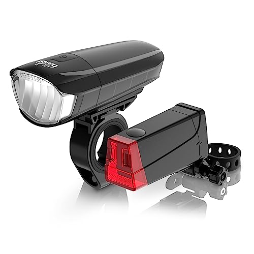 DANSI LED Fahrradlicht Set - StVZO Zugelassenes Fahrrad Licht mit 60, 30 & 15 Lux | LED Fahrradlicht Vorne+Hinten |Automatische Lichtanpassung & Werkzeuglose Montage| Regenfest