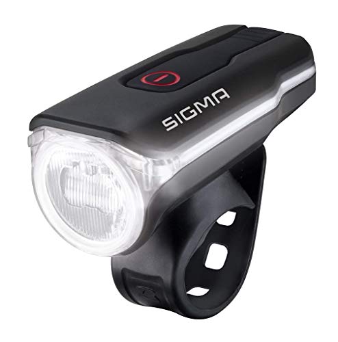 SIGMA SPORT Fahrradbeleuchtung AURA 60 USB, 60 LUX, Frontlicht, StVZO zugelassen, wasserdicht, USB wiederaufladbar, 3 Leuchtmodi